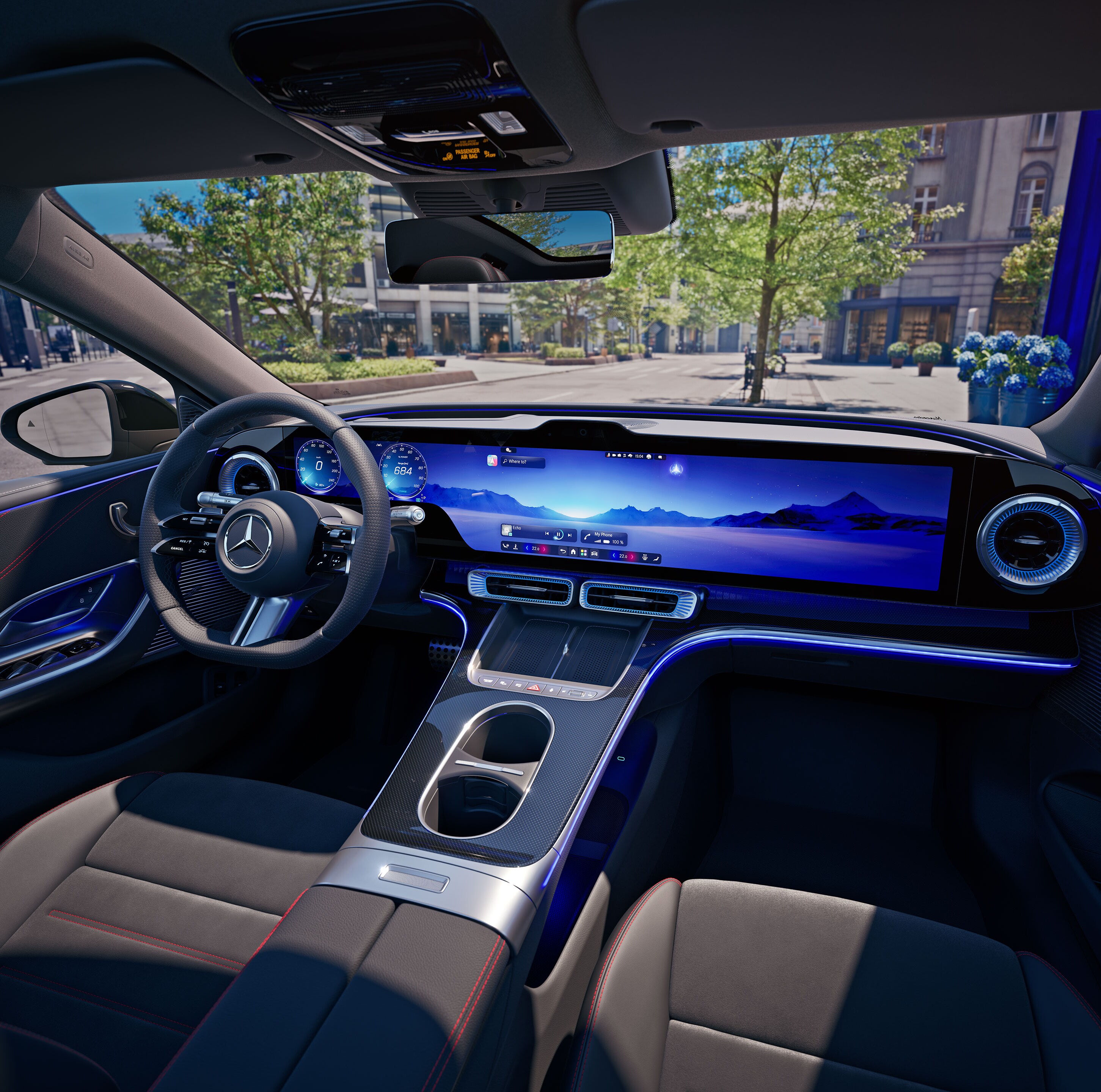 메르세데스-벤츠의 신형 C-클래스 실내.