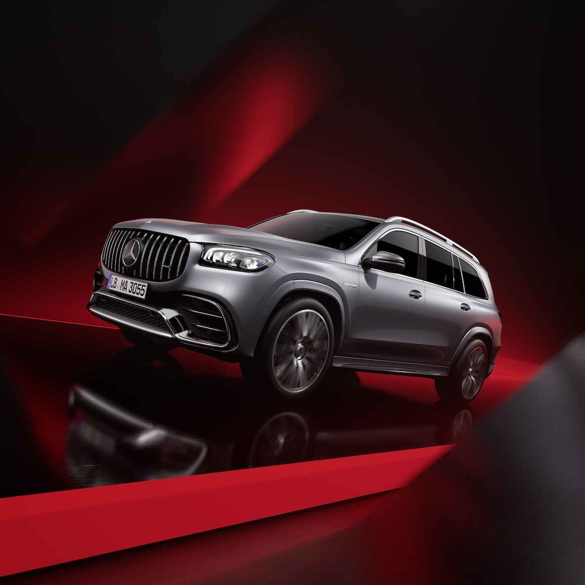 Mercedes-AMG GLS 63 4MATIC+의 전방 측면 모습(추천 도장: 마그노 피니시)