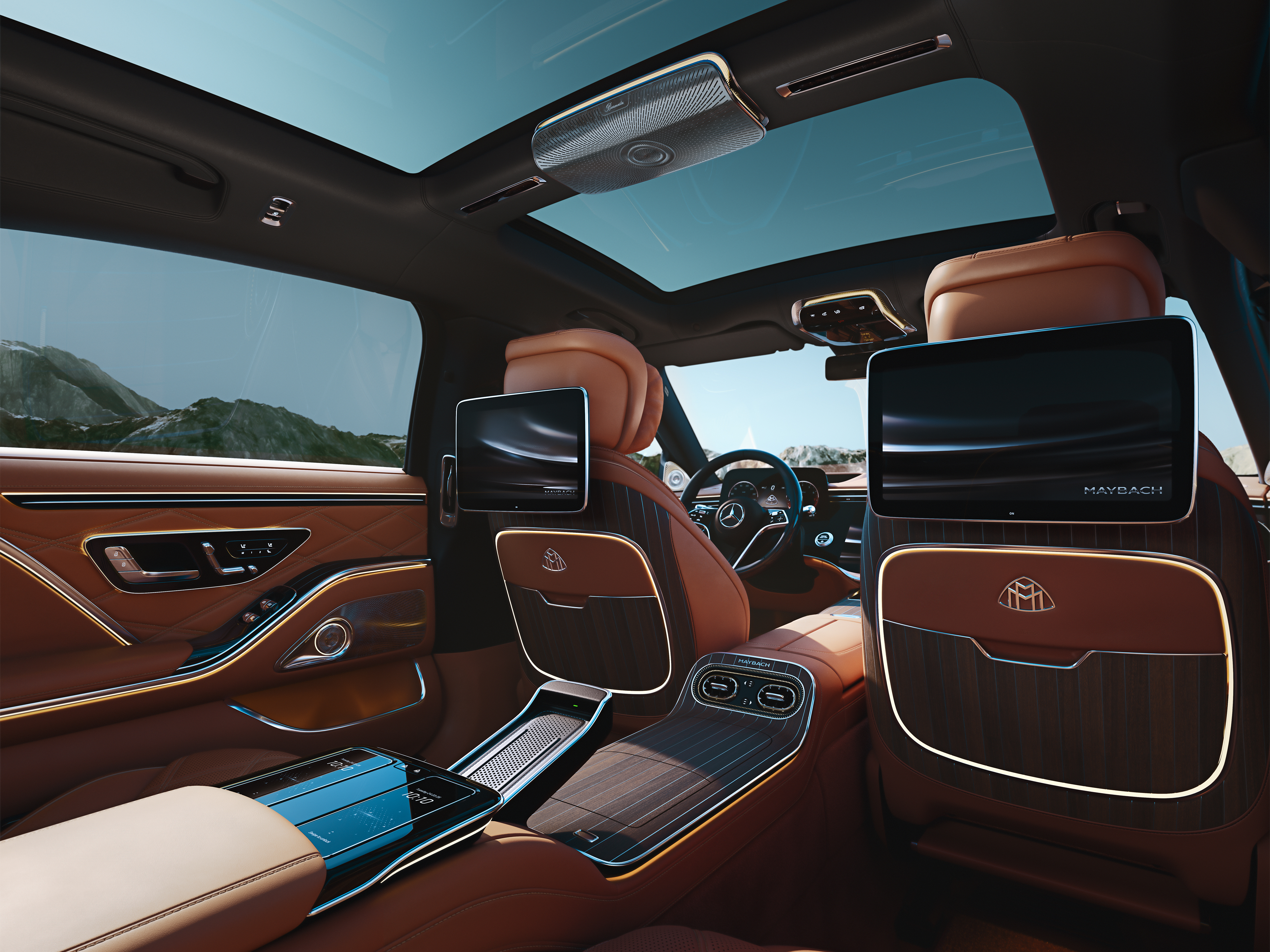 인테리어 | S-Class | Mercedes-Maybach Mercedes-Maybach S-Class의 차량 내부.