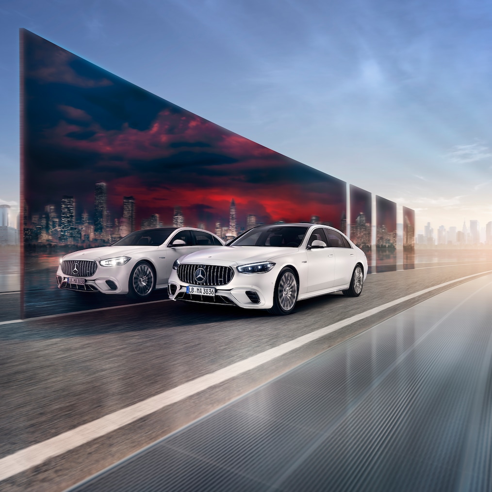 Mercedes-AMG S 63 E PERFORMANCE의 다이내믹한 모습(주행 모습).