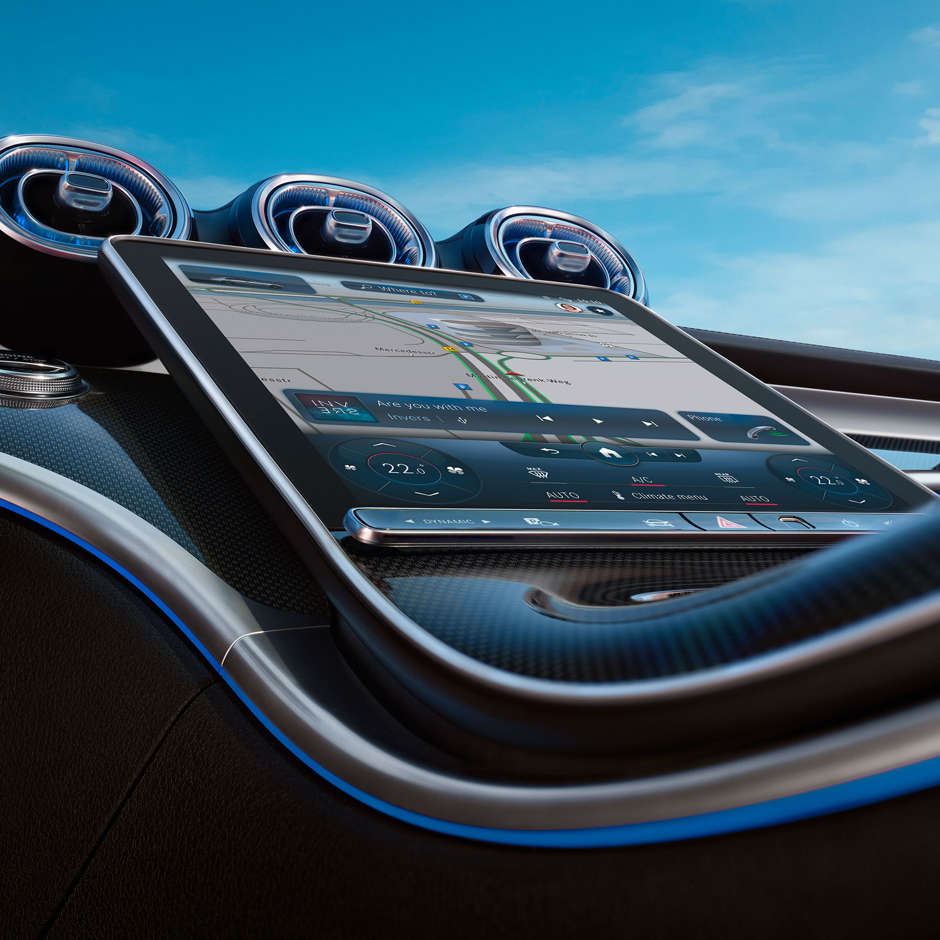 MBUX 제로 레이어: 장점 뉴 Mercedes-Benz C-Class의 터치스크린