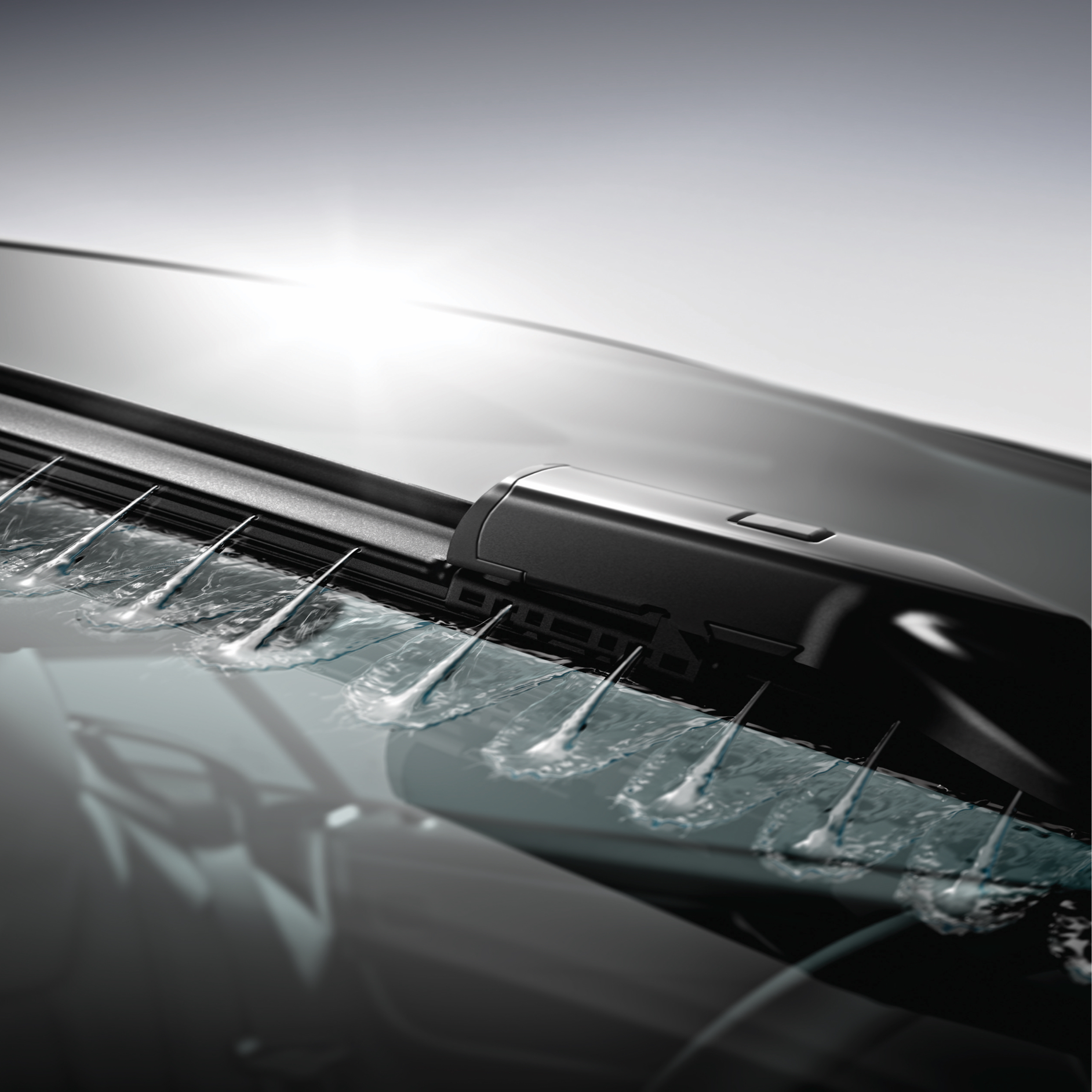 워셔액이 윈드실드로 분사됩니다. 워셔액이 윈드실드로 분사됩니다.