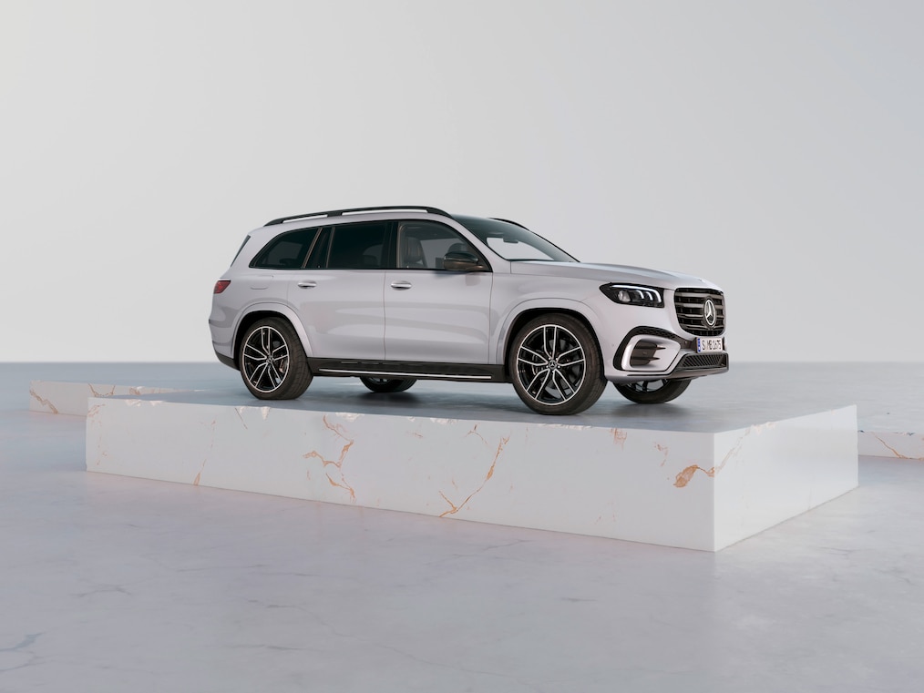 뉴 GLS 차량 내부의 MBUX 하이엔드 뒷좌석 엔터테인먼트.