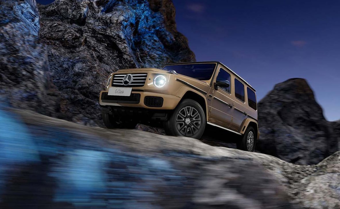 Mercedes-Benz G 580 with EQ Technology 뒷좌석 도어의 디자인 박스.